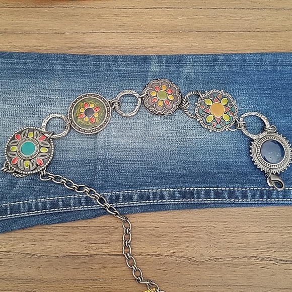 Chico's Accessories - Chicos Enamel Medallion Chain Belt Chico's Accessories - Chicos Enamel Medallion Chain Belt